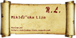 Miklóska Liza névjegykártya